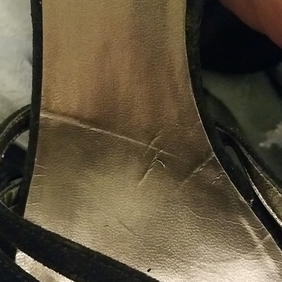 Cassandra Ray Black Suede Strappy Heels Size 9.5 - Picture 6 of 7